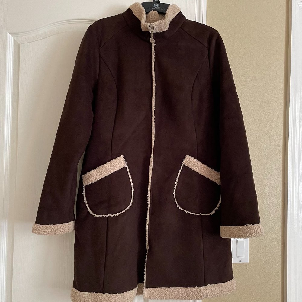 Old Navy Brown Faux-Suede Sherpa-Lined (Large)